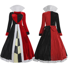Cyflymder  Halloween Queen of Hearts Costume Alice in Wonderland Dress Women Adult Sexy Poker Queen Cosplay Halloween Fancy Dress Plus Size