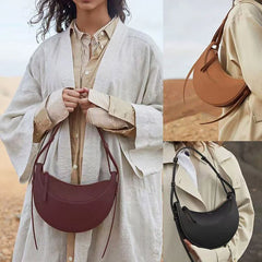Cyflymder  Women's Bags Luxury Brand Leather Shoulder Bag with Retro Half Month Fashion Design Crossbody Small Bag Women's Accessories