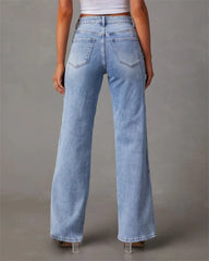 Cyflymder  Fashion Patchwork Wide Leg Jeans Women Mid Waist Loose Micro Flared Denim Pants Female Commuter Trousers Casual Streetwear