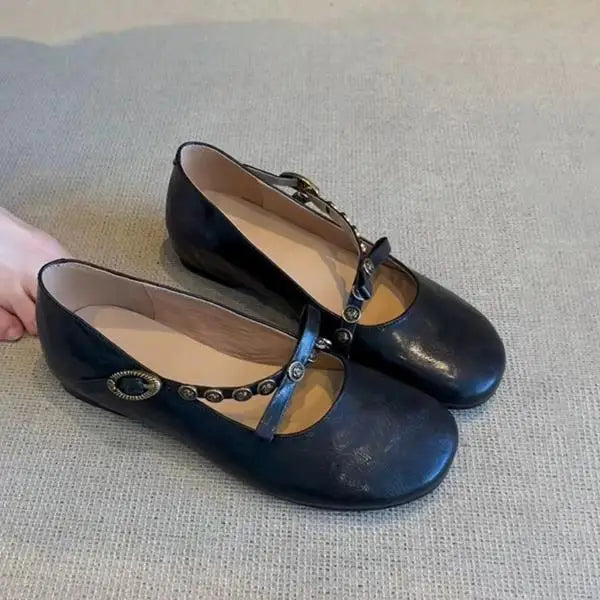 Cyflymder  Low Heels PU Slides  Rubber Hoof Low Heels Rubber Slides  PU