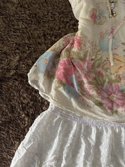 Cyflymder  Vintage Vest Slim Sweet Punk Y2k 2000s Harajuku Floral Print Lace Crop Top Woman Clothes Fashion Tank Top Elegant Fairy Tee Chic