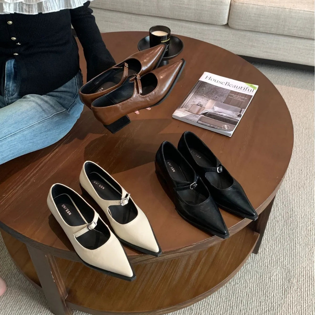 Cyflymder  Shoes Woman 2025 Female Footwear Pointed Toe All-Match Shallow Mouth Casual Sneaker New Dress Summer Moccasin Solid PU Fabric