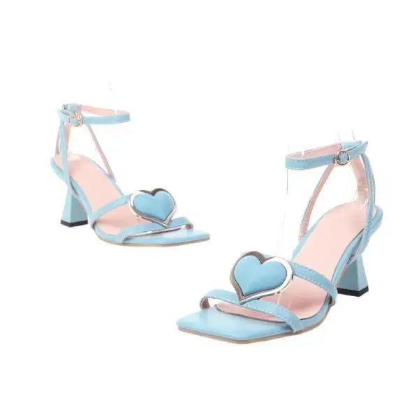 Cyflymder  Square Toe Spring Shoes 2025 Sandals Summer Heels Suit Female Beige Large Size Buckle Strap Open New Girls Block Black Big Fashion