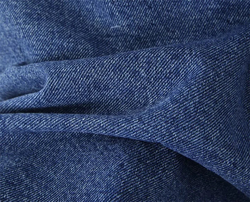 Cyflymder  High Waist Straight Leg Blue Waed Denim orts High Quali Wide Leg Five orts American Retro Deep Blue Jeans orts