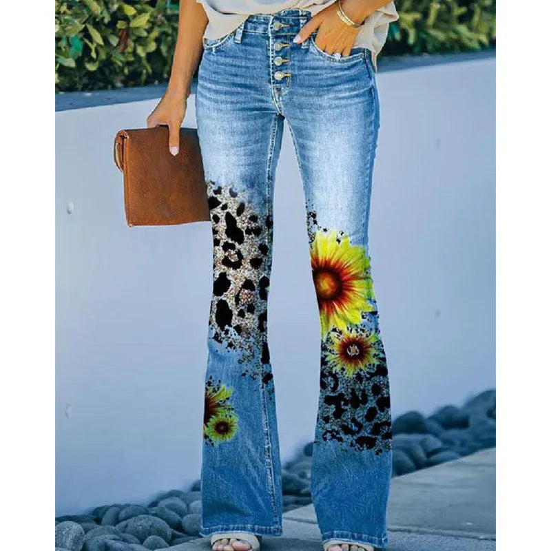 Cyflymder  New Arrival European American Plus Size Women Casual Pants Floral Print Thin Long Trousers Fashion Comfortable Loose Fit Summer
