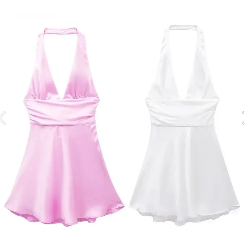 Cyflymder  Satin ter Ne Dr Sling Sle Bal Women's Costume Streetswear Poly Esthetica mid Waist A-Line Skirt Dr