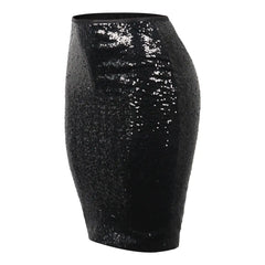 Cyflymder  Office Lady Mid Length Skirt Black Glitter Sequined Wrapped Hip Bodycon Pencil Skirt Women's High Waist Casual Party Skirt