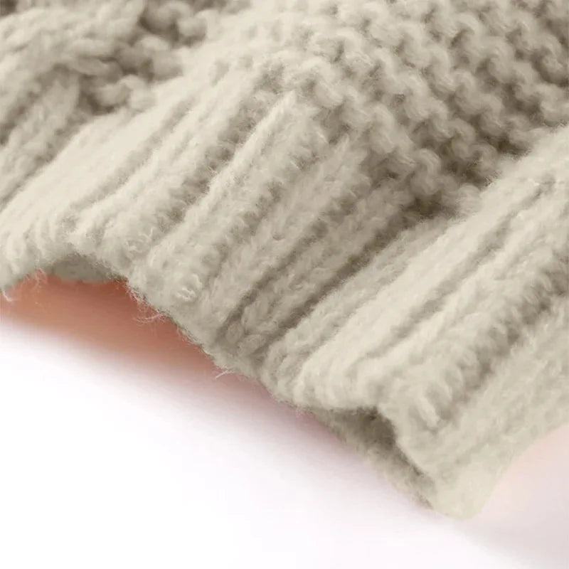 Cyflymder  Retro Knitted Sweater round Ne Bell Sve Casual Comfortable Autumn Winter Women's Faion Commute Loose Fit Polyester Blend