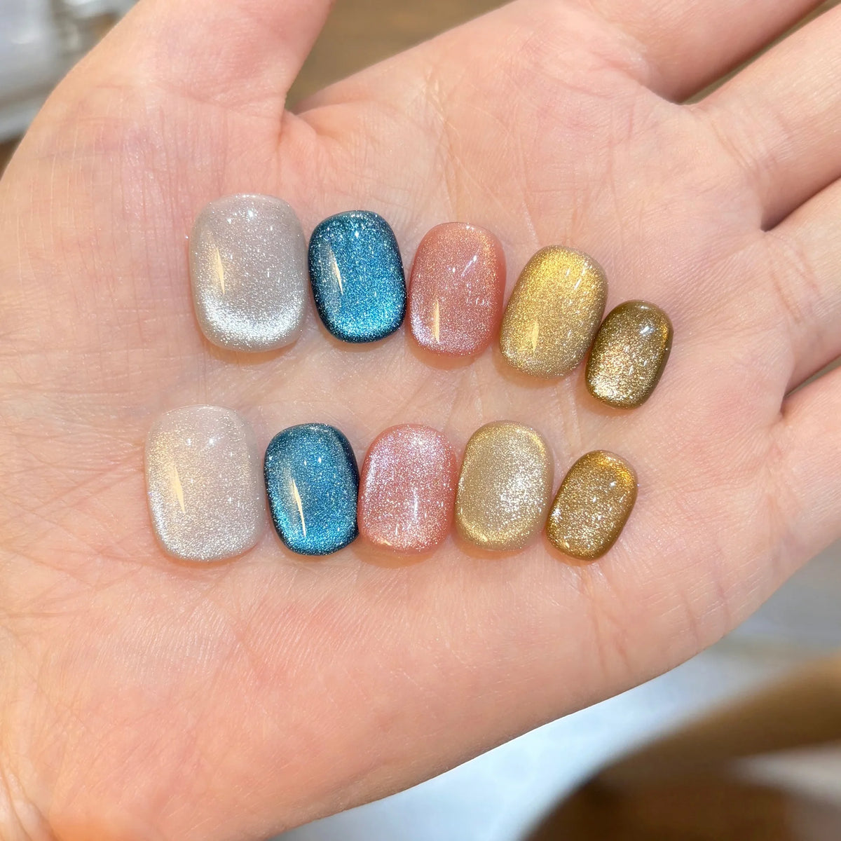 Cyflymder  10pcs Short Square Handmade Press on Nails Flower Pattern Fake Nails False Nail Artificial Nail 네일팁 Накладные Ногти Uñas