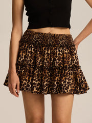 Cyflymder  Elegant Womenswear High Waist Elastic Skort Pants Lined A-Line Short Skort Fashion High Quality Shirred Skort Mini Skirt