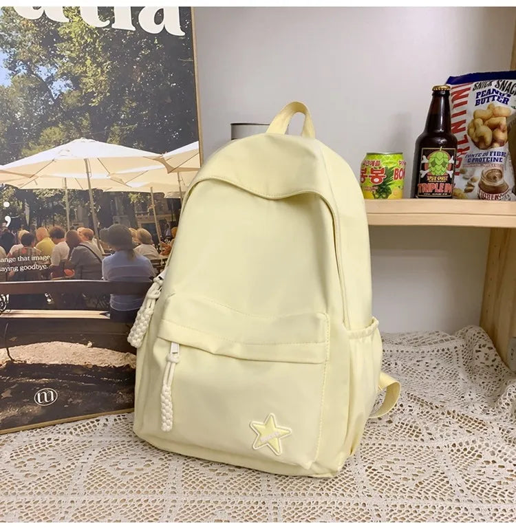 Cyflymder  Women Y2k Aesthetic Simple Star Backpack All Match Students Fashion Casual Schoolbags Japanese High-capacity Backpacks Trendy