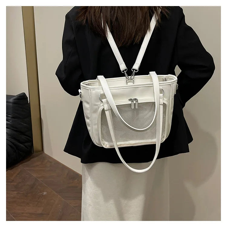 Cyflymder  Korean Y2k Aesthetic Transparent Backpacks Vintage All Match Casual Shoulder Ita Bags Streetwear Women Simple Handbags Crossbody