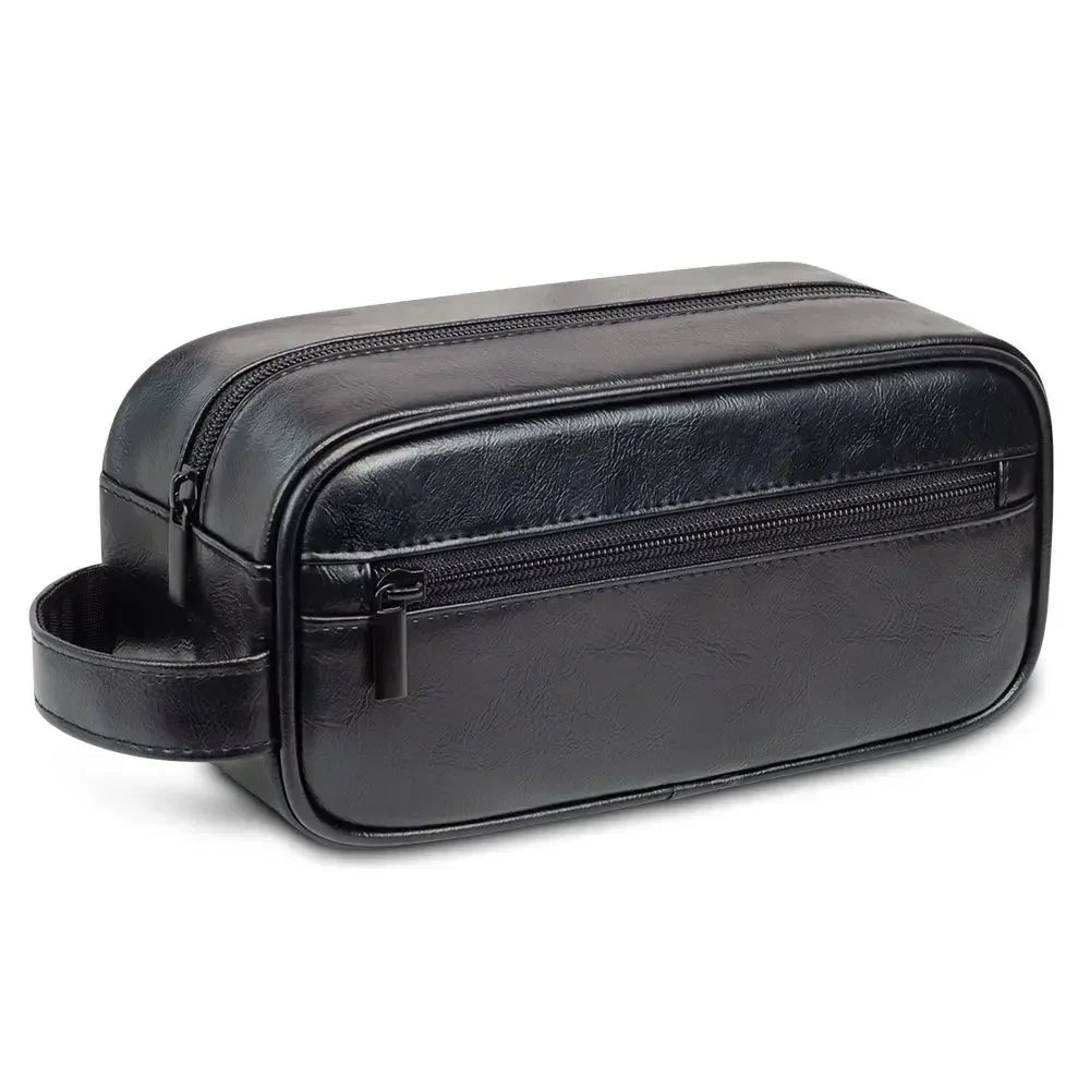 Cyflymder  Men's Business Trip Pu Toiletries Hand-held Makeup Bags Toiletries Storage Bag Makeup Storage Wash Bag