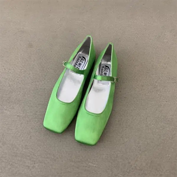 Cyflymder  Shoes Women's Heels Riband Casual Female Sneakers Modis Square Toe Oxfords Flats On Heels Low Comfortable 2025 Grandma Retro Lea