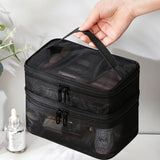 Cyflymder Women's Transparent Mesh Ideal for Cosmetics Makeup and Toiletries Kit  for Travel Sales Success Make Up Organizer Bag