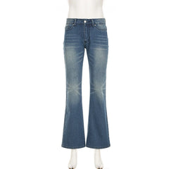 Cyflymder   Fashion Low-rise Basic Slim-Fit Skinny Jeans All Match Casual Denim Pants Y2k Streetwear Straight-leg Trousers Harajuku