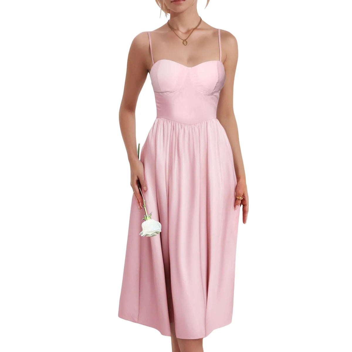 Cyflymder  Women Elegant Prom Dress Spaghetti Strap Lace Up Backless High Waist Evening Party Dress Sleeveless Solid Cocktail Vestidos