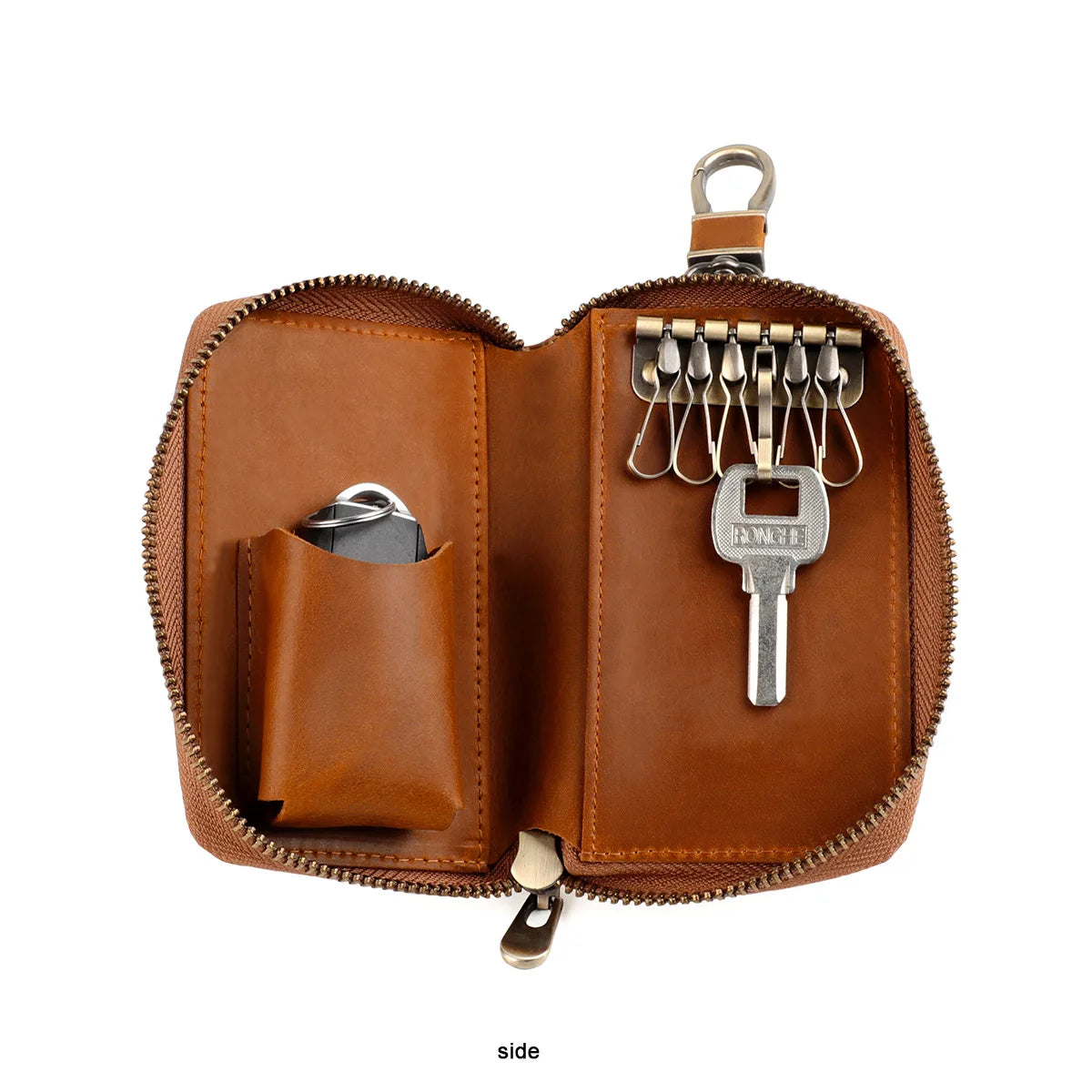 Cyflymder  Genuine Leather KeyChain Key Bag For Men Multifunction Organizer Wallet Holder Car Small Key Case Keys Pouch