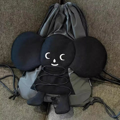 Cyflymder  Trendy Patchwork Cartoon Kawaii Cute Backpack Drawstring Pleated Preppy Schoolbags Y2k Aesthetic All Match Backpacks Streetwear
