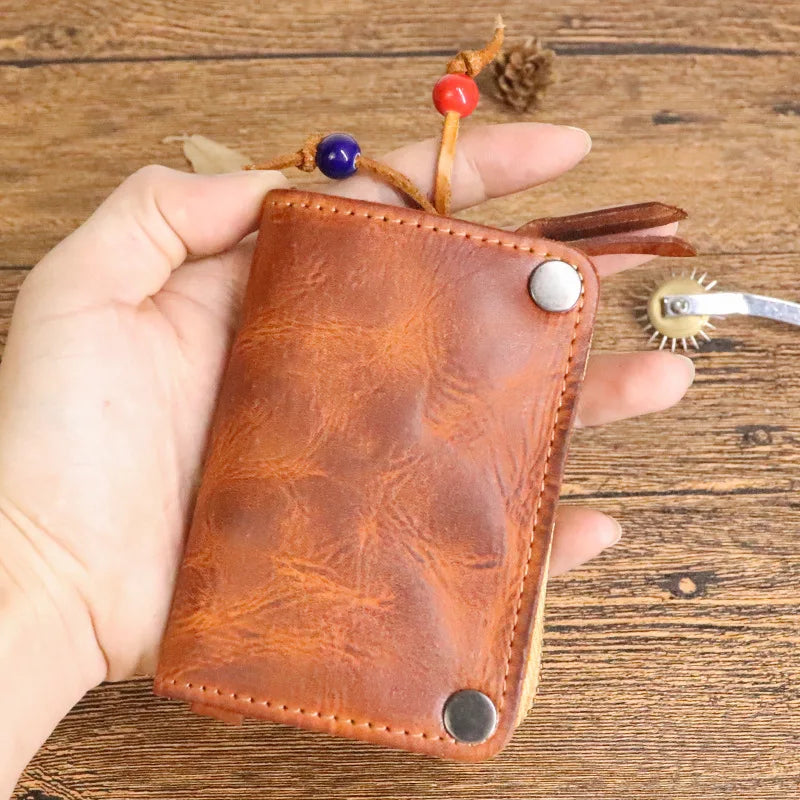 Cyflymder  Genuine Leather Key Wallet Men Car Key Holder Zipper Key Case Top Quality Male Man Housekeeper Waist Hanging Keys Organizer
