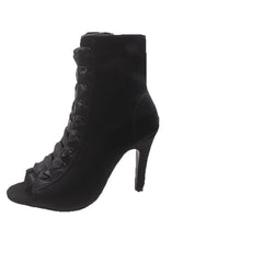 Cyflymder  Fashion Women Sandals Sexy Open Toe Fish Mouth Sandals Elastic Suede High Heeled Boots for Women Banquet Party Dance Shoes Pumps