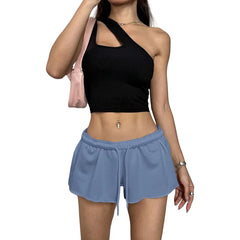 Cyflymder  Spring and Summer Women's Sports and Fitness Casual Low Waist Solid Color Shorts Women