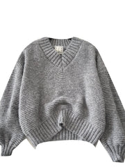 Cyflymder  Ladies Loose Long Sve V-Ne Knitwear Comfortable Casual Sle Winter Faionable Crew Ne Pullover Boting irt