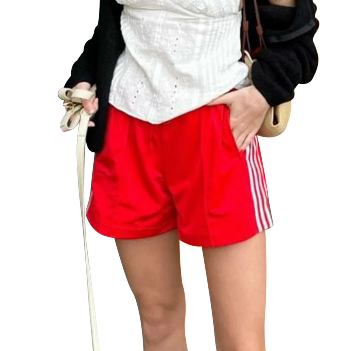 Cyflymder  Women's Summer Y2K Retro Striped Patchwork Shorts Casual Loose Elastic Waist Sporty Boxers Sleep Bottoms with Pockets