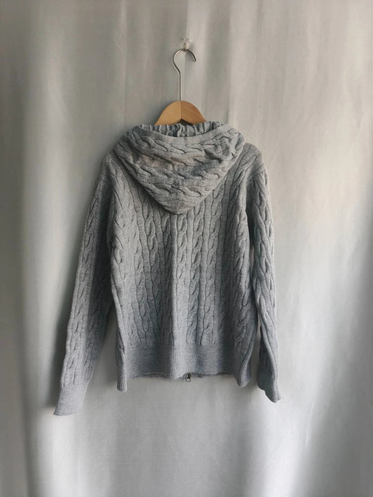 Cyflymder  Fashion Vintage American Solid Knitted American Cardigan Harajuku All Match Punk Jumpers Y2k Aesthetic Spring Autumn Clothes