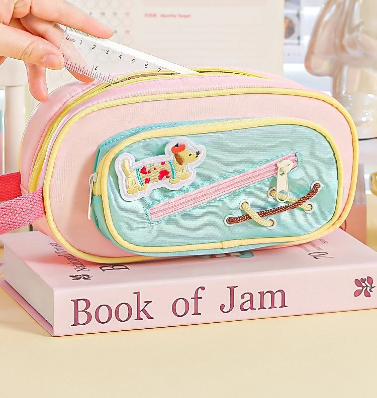 Cyflymder  Gallery-Worthy Puff Pencil Case  Quilted Makeup Organizer Holds 50+ Pens Kawaii Study Stationery Storage Bag Back To School