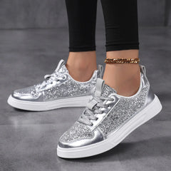 Cyflymder  Women's Patent Leather Shoes Woman Flat Sneaker Lace Up Designer Summer Ladies Comfortable Casual Footwear