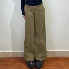 Cyflymder  Casual Amercian Vinateg Autumn Winter Ccorduroy Pants Y2k Aesthetic Fashion All Match Trousers Harajuku Punk Rivet Nail Pants