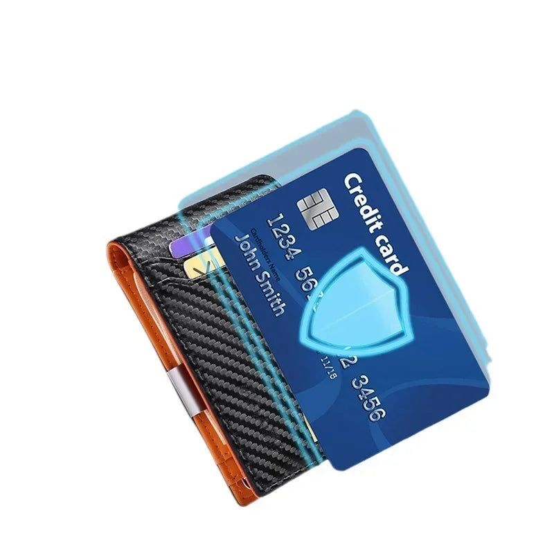 Cyflymder  Men's Ultra -thin Wallet European and American Simple Casual RFID US Dollars Leather Card Bag Money Clip Wallet