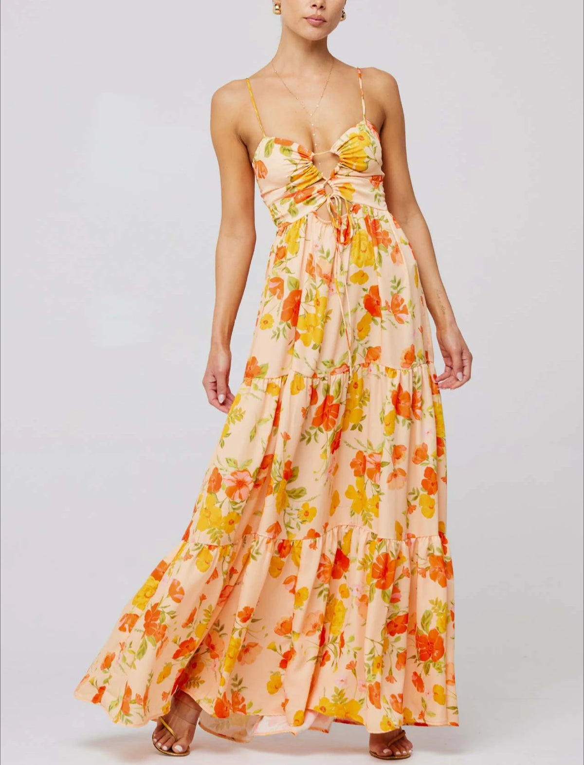 Cyflymder  Boho Beach Strap Dress For Women Sexy Lace-Up Hollow Out Backless Sleeveless Robe Floral Printed Maxi Dresses Summer Vestidos
