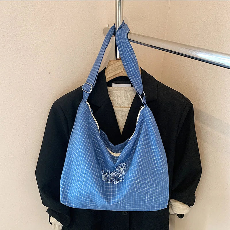 Cyflymder  Vintage Y2k Aesthetic All Match Shoulder Bag Cartoon Kawaii Dog Striped Women's Handbags Streetwear Grunge Casual Crossbody Bags