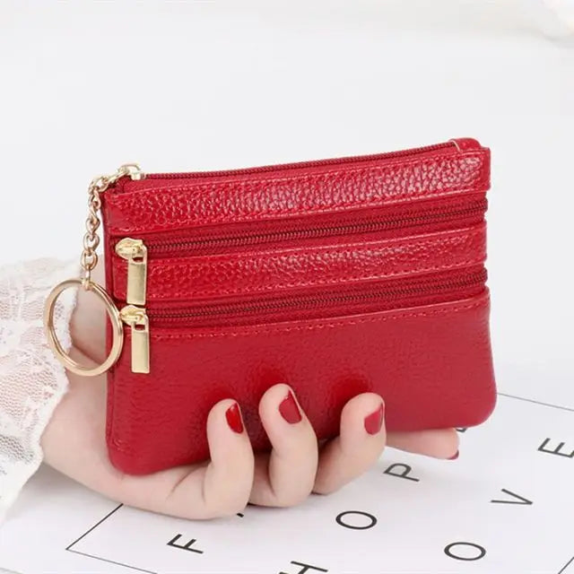 Cyflymder Fashion Women Wallet Clutch Three Zip Female Short Small Coin Purse New Brand Design Soft Mini Card Holder Wallet Money Bag