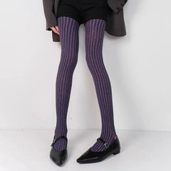 Cyflymder  Tie Dye Ribbed Tights Women High Waist Stretch Pantyhose Retro Y2K Soft Stockings for Autumn Winter Streetwear Tights