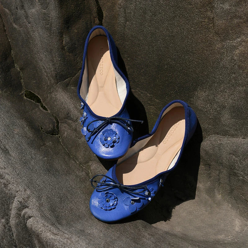 Cyflymder   Flower women ballet flats bowknot casual mary janes