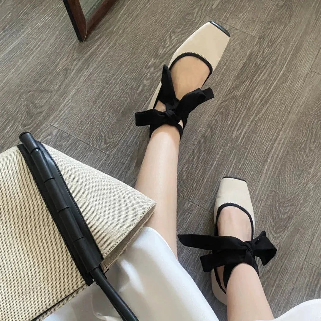 Cyflymder  Shallow Mouth Women Female Shoes Mixed Colors Genuine Leather Sneakers Ballet Flats Square Toe Dress Moccasins Comfortable Cross