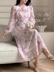 Cyflymder  Elegant Women Luxury Formal O-Neck Maxi Dress Fashion Long Sleeve Evening Ladies Street Party Vestidos 2026 Spring Summer