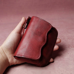Cyflymder  Men's cowhide key bag car driver's license card bag ladies cowhide coin purse wallet retro leather waist hanging keychain