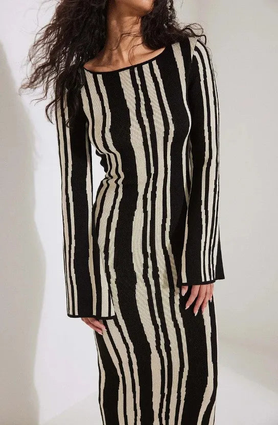 Cyflymder  Spring 2025 Slim Fit Sweater Sle Printed Dr High Waist Design Regular Thin Beaded Me Fabric Faionable Independe