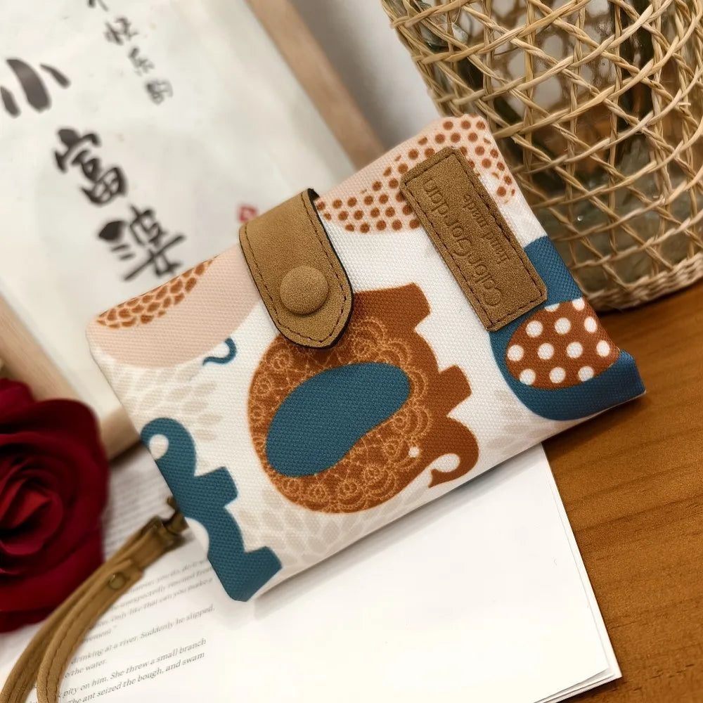 Cyflymder  Women Cute Zipper Hasp Short Wallet PU Leather-Capacity Coin Purse Money Bag Frosted Printing ID Card Holder Girl Cute Clutch