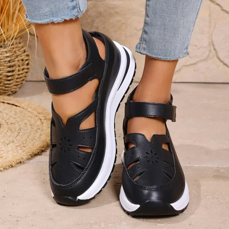 Cyflymder  Women's Shoes 2025 Hot Sale Closed Toe Women's Sandals Casual Rome Sandals Women Hollow Platform Wedges Plus Size Shoes Female