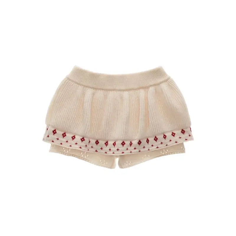 Cyflymder  Star Flower Jacquard Knitted Casual Pants Women Wear Wool Pants High Waist Loose Shorts