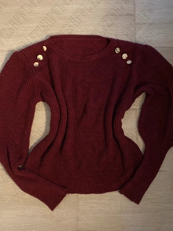 Cyflymder  Casual Fashion Sweater Aesthetic Women Hot Pullover Slim Vintage Y2K Clothing Soft Daily Classic Chic Solid Long Sleeve Knitwear