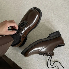 Cyflymder   British Style Men Leather Casual Shoes Classic Male Oxford Shoes New Arrival Dress Business Shoes Thick Bottom Footwear Sneakers