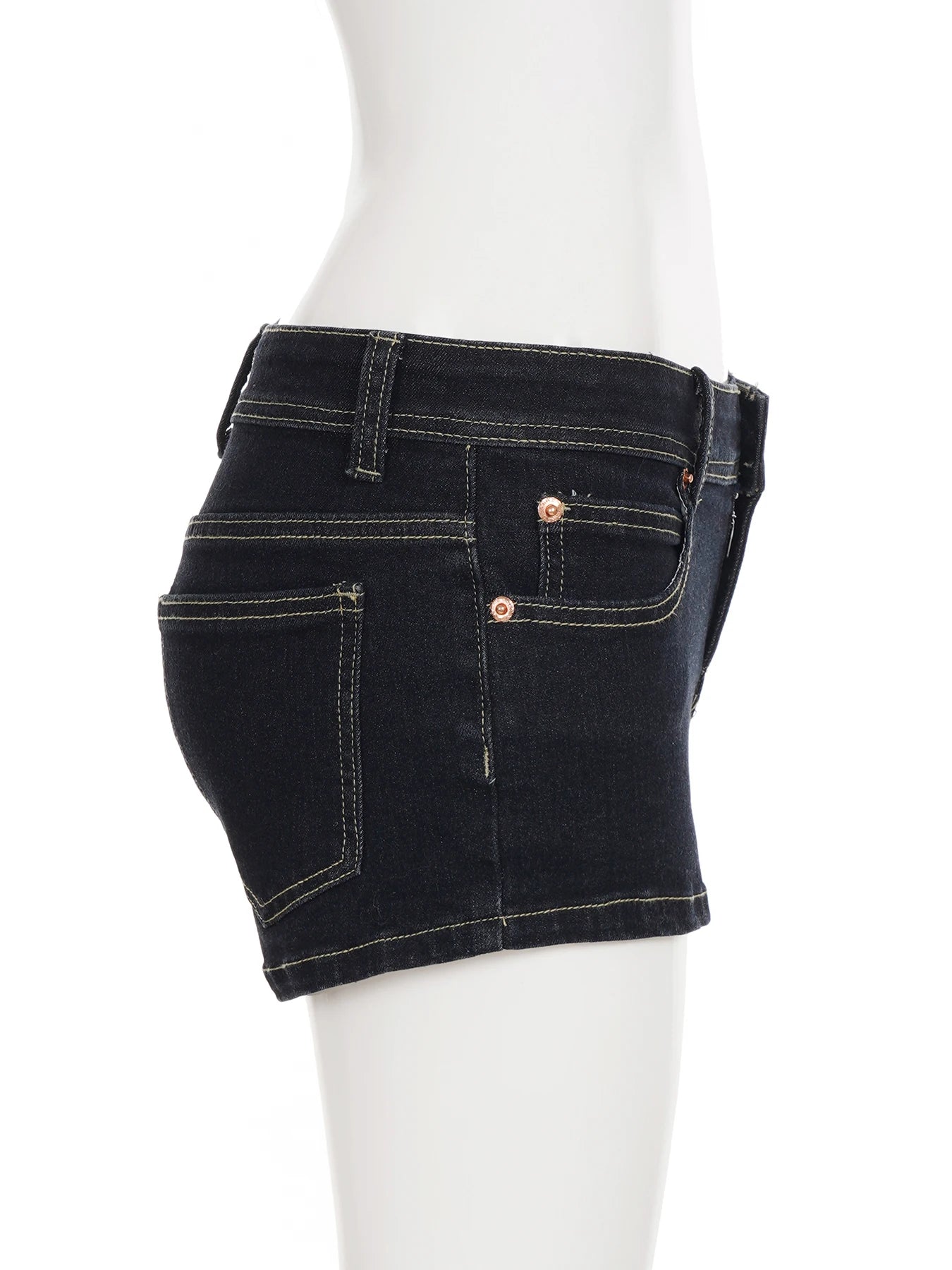 Cyflymder  Basic Slim Big Pockets Denim Shorts Casual Low-Waisted Jeans Shorts Women Summer Elegant Fashion Streetwear Ladies