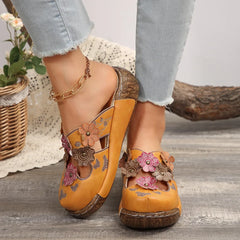 Cyflymder  35-43 Shoes for Women Summer Comfortable Roman Flower Platform Sandals Non-slip Baotou Wedge Ladies Slippers