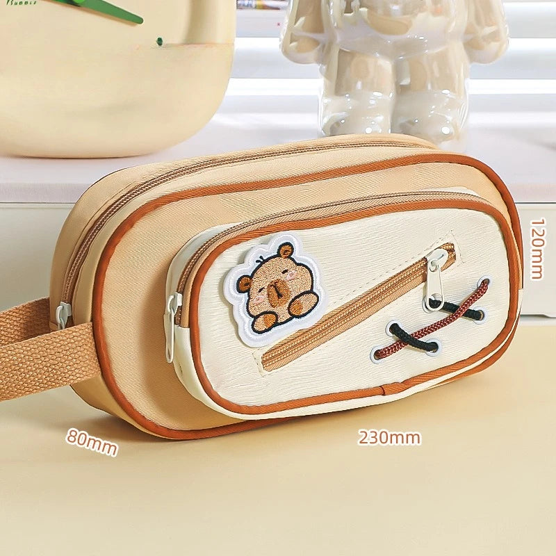 Cyflymder  Gallery-Worthy Puff Pencil Case  Quilted Makeup Organizer Holds 50+ Pens Kawaii Study Stationery Storage Bag Back To School
